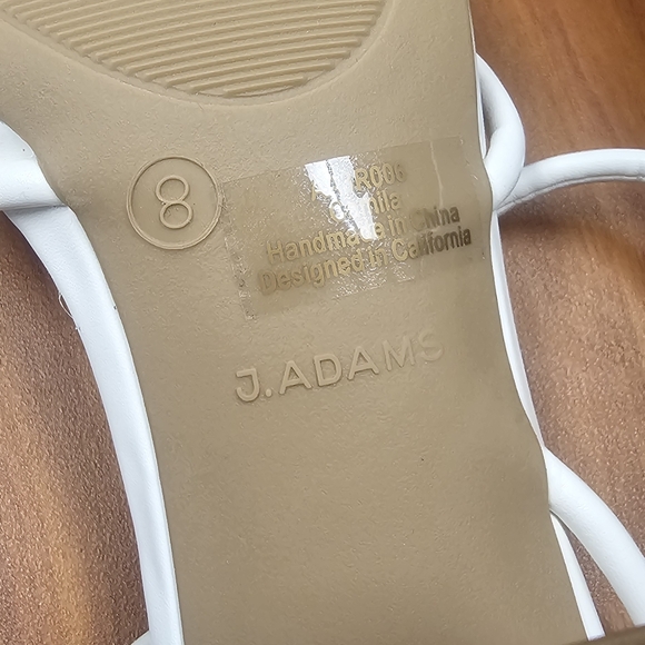 Strappy Square Toe Block Heels - White/Size 8 - Picture 10 of 12